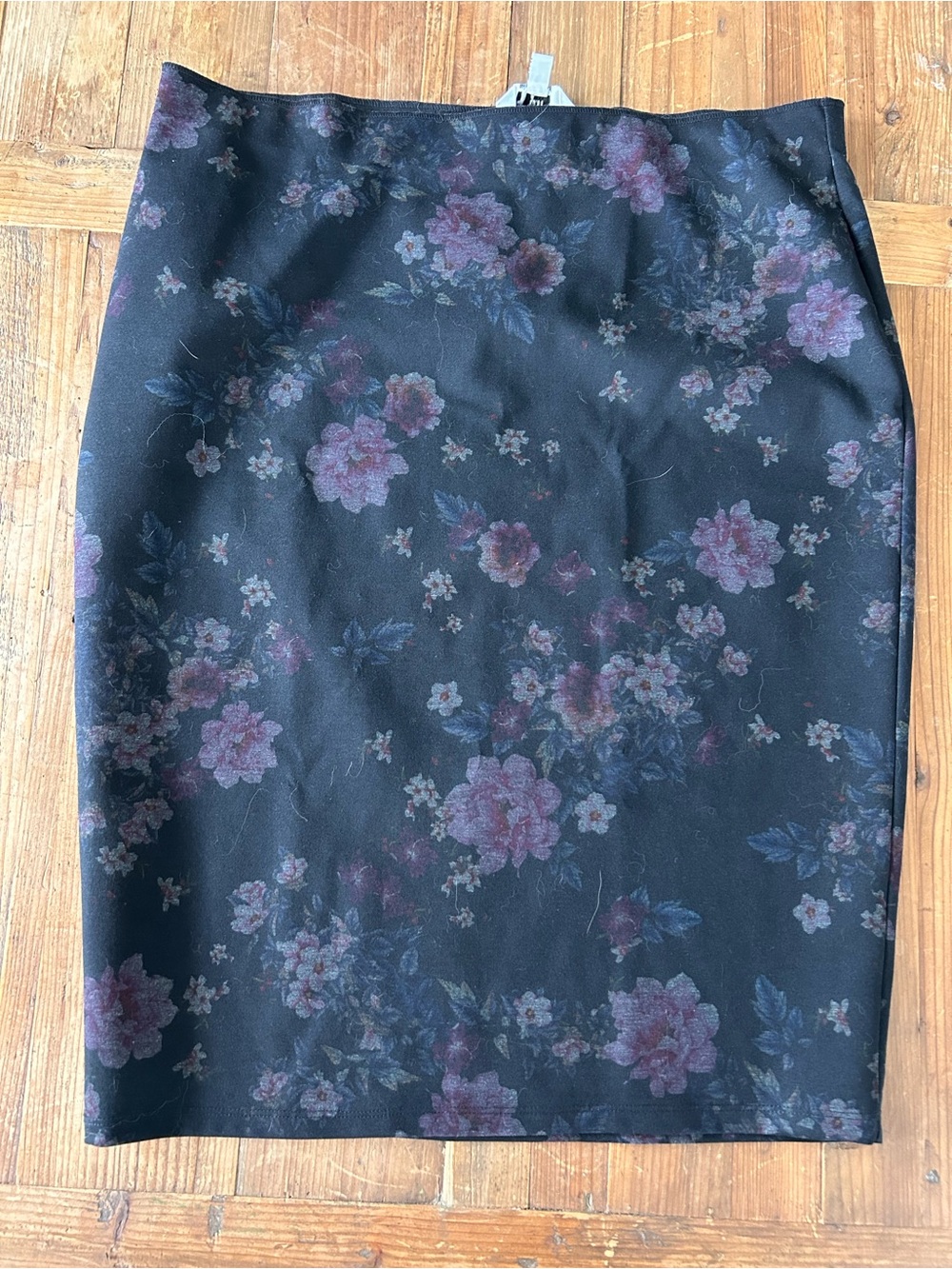 Jules & Leopold Black Pencil Skirt with Pink Floral Print